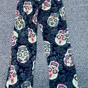 Colorful skeleton pajama pants with crystals and gems boot cut with pockets 🔥